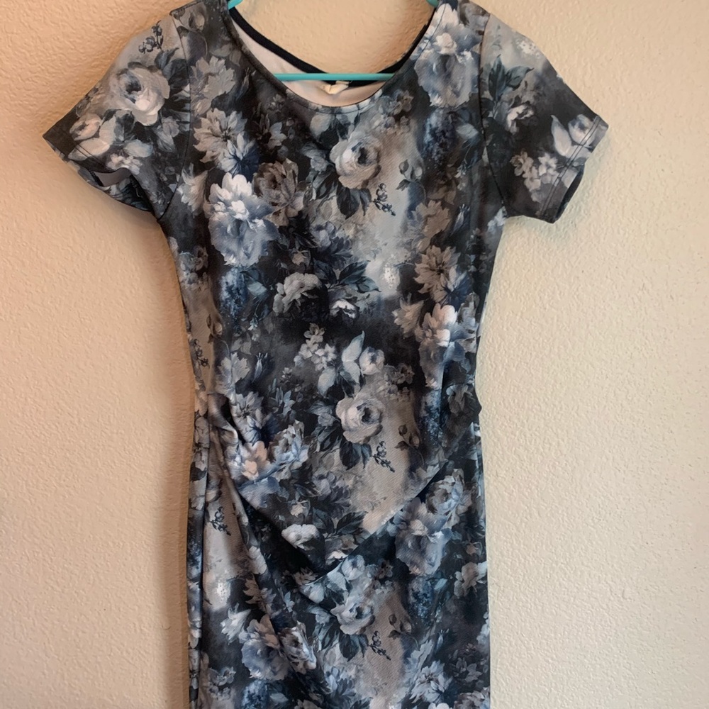 PinkBlush Blue Floral Maternity Dress